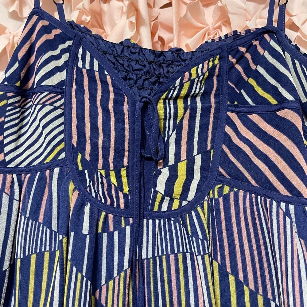Yumi Kim Blue & Yellow Mini Dress Size M | Rare Designer Sample Y2K